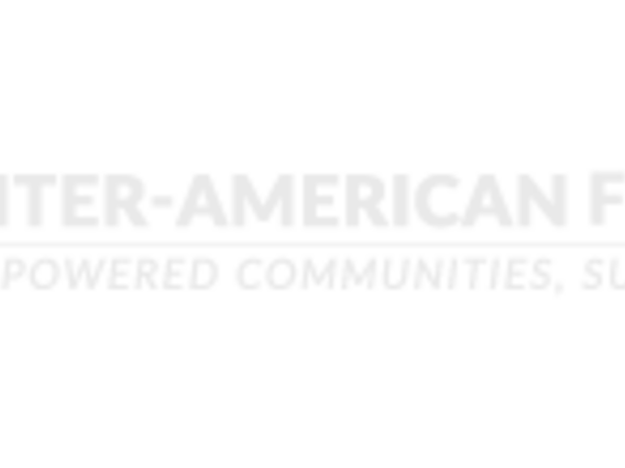 An illustration of earth surrounded by a red line with the words Inter-American Foundation : Empowered Communities, Sustainable Results written to the right of it